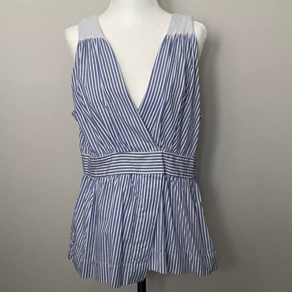 Blue & White Striped Top - Banana Republic - Size 12 - Picture 1 of 1